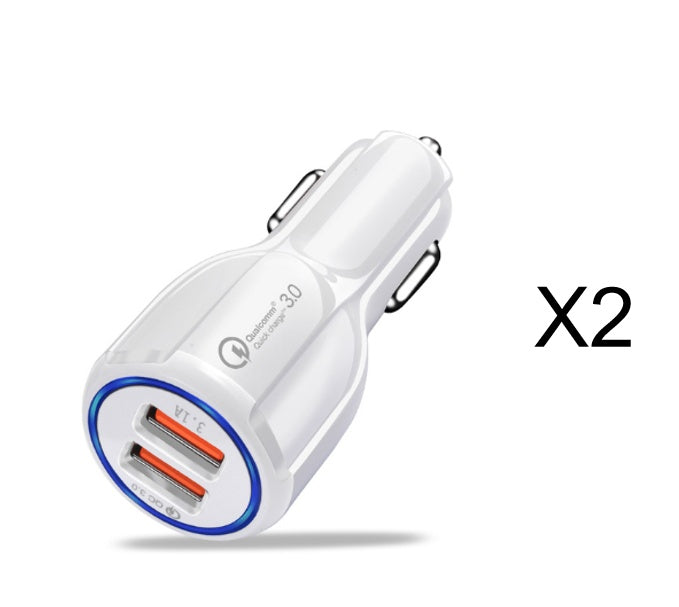 Car Charger For Mobile Phone Dual USB Fast Charging Adapter Mini USB Car Charger