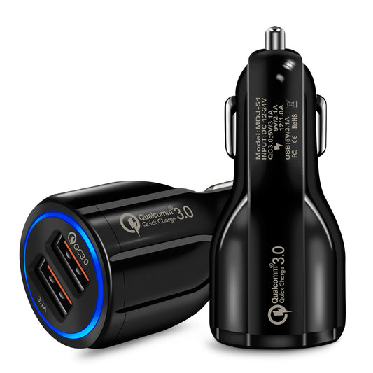 Car Charger For Mobile Phone Dual USB Fast Charging Adapter Mini USB Car Charger