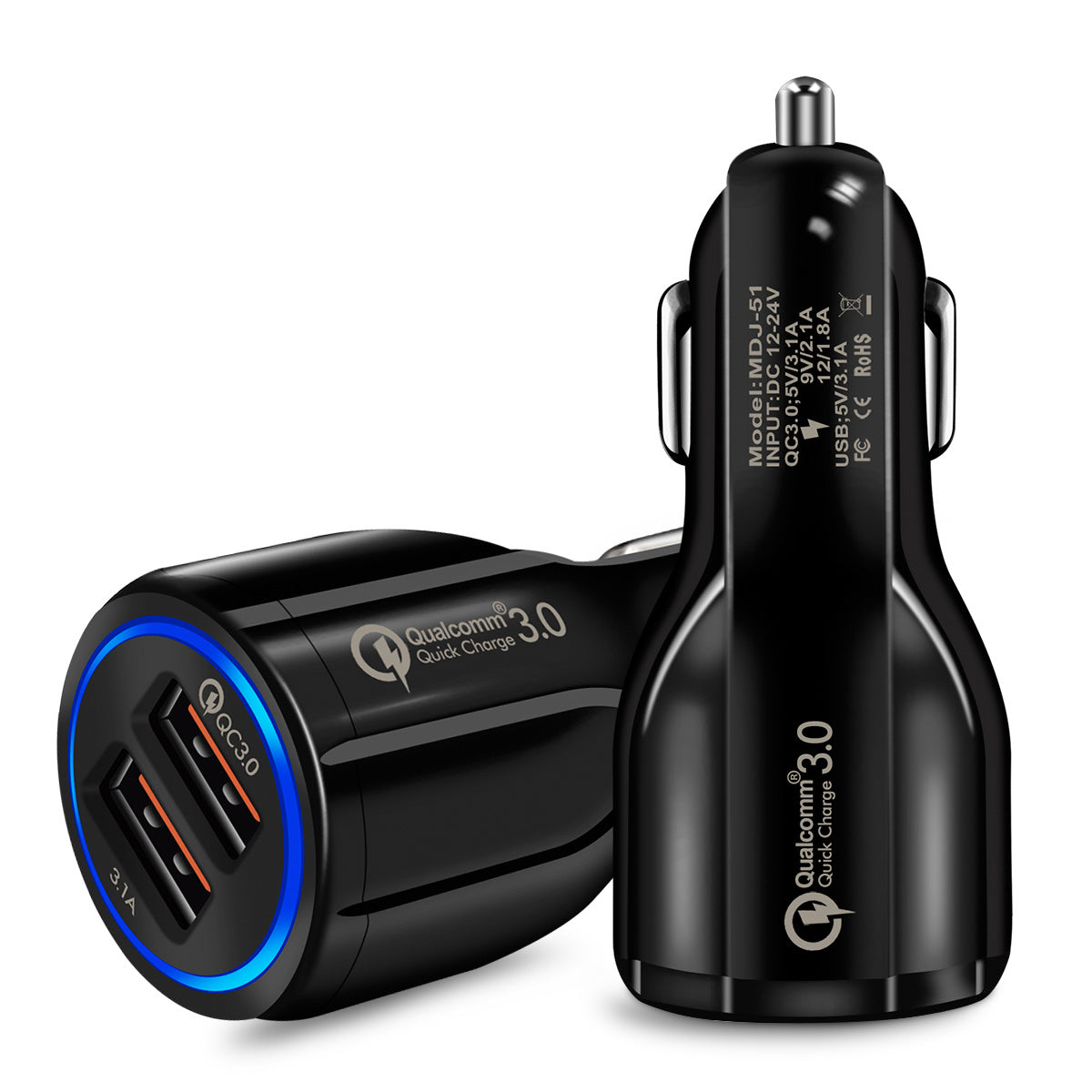 Car Charger For Mobile Phone Dual USB Fast Charging Adapter Mini USB Car Charger